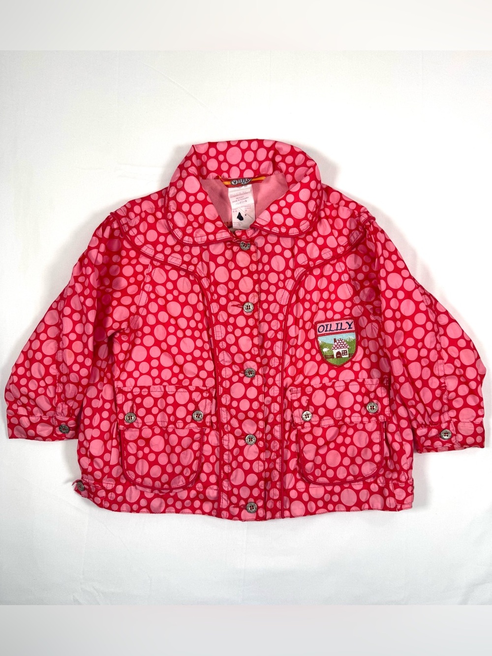 VINTAGE OILILY Girls Bubble Dot Jacket 86 18M 1990s Retro Whimsical Cottagecore